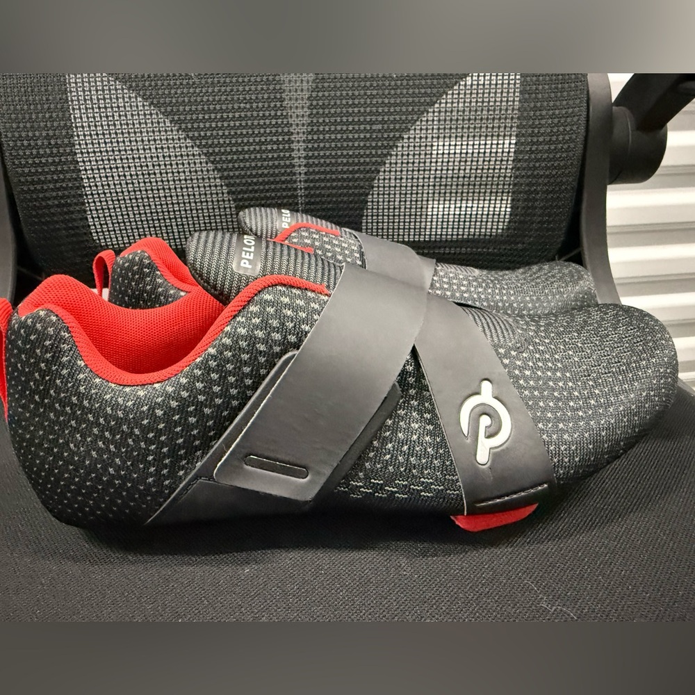 Peloton Black and Red Women's Cycling Shoes